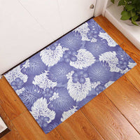 Purple Aloha Hawaii Rubber Doormat Monstera Hibiscus Plumeria Seamless Vibes - Polynesian Pride