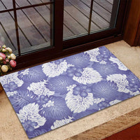 Purple Aloha Hawaii Rubber Doormat Monstera Hibiscus Plumeria Seamless Vibes - Polynesian Pride