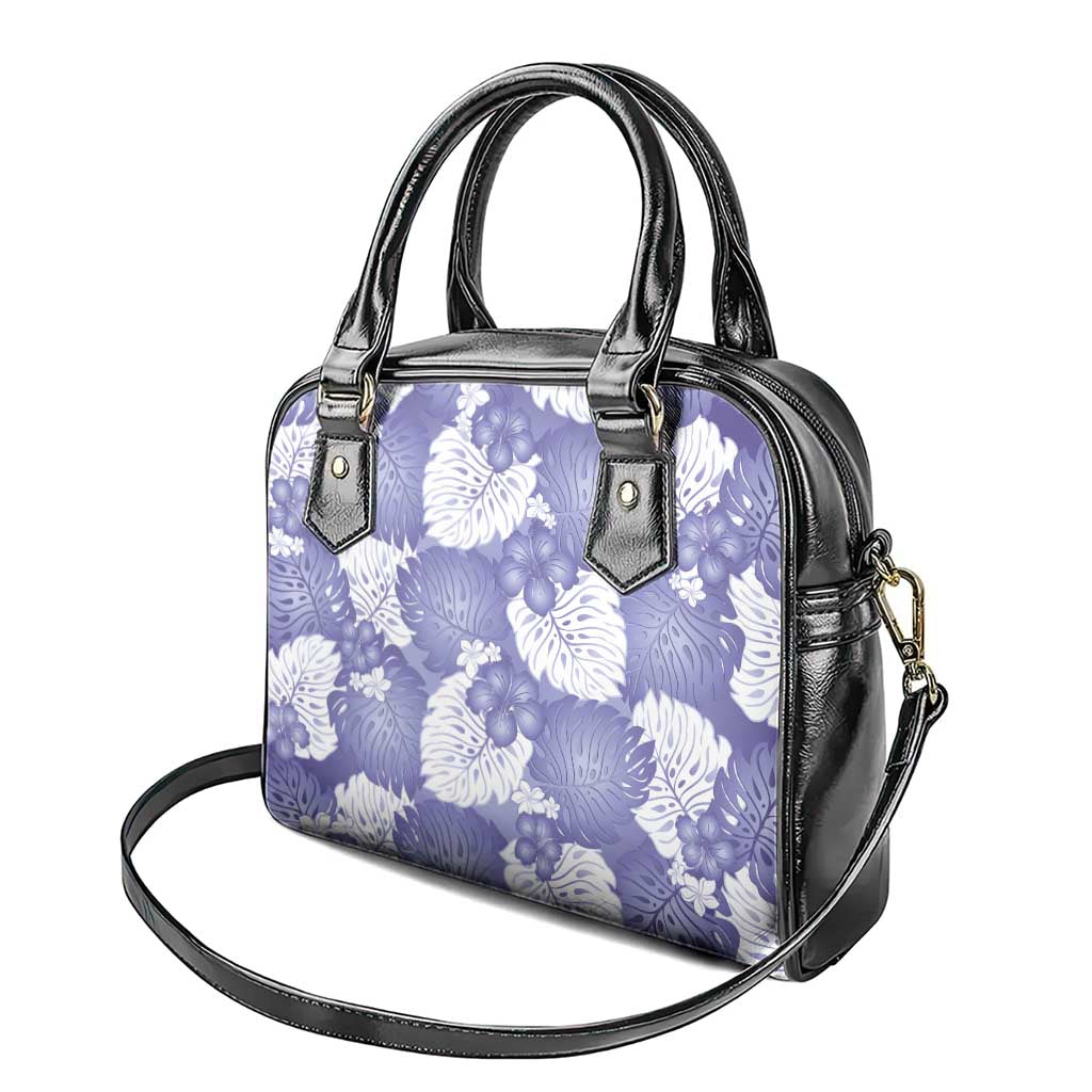 Purple Aloha Hawaii Shoulder Handbag Monstera Hibiscus Plumeria Seamless Vibes - Polynesian Pride