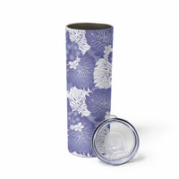 Purple Aloha Hawaii Skinny Tumbler Monstera Hibiscus Plumeria Seamless Vibes - Polynesian Pride