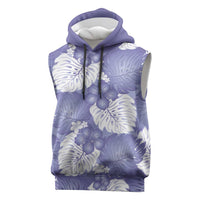 Purple Aloha Hawaii Sleeveless Hoodie Monstera Hibiscus Plumeria Seamless Vibes - Polynesian Pride
