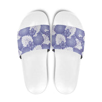 Purple Aloha Hawaii Slide Sandals Monstera Hibiscus Plumeria Seamless Vibes - Polynesian Pride