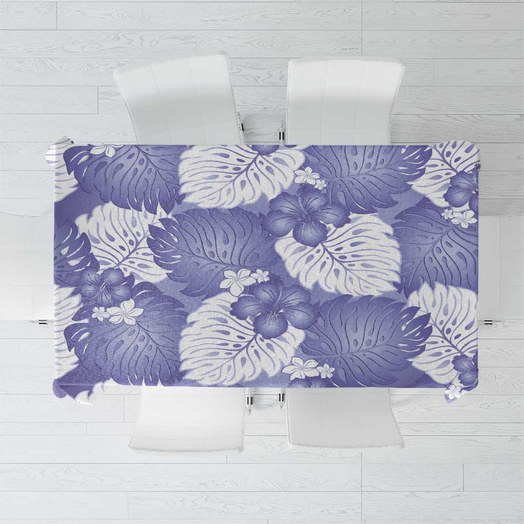 Purple Aloha Hawaii Tablecloth Monstera Hibiscus Plumeria Seamless Vibes - Polynesian Pride