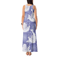 Purple Aloha Hawaii Tank Maxi Dress Monstera Hibiscus Plumeria Seamless Vibes - Polynesian Pride
