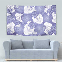 Purple Aloha Hawaii Tapestry Monstera Hibiscus Plumeria Seamless Vibes - Polynesian Pride