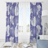 Purple Aloha Hawaii Window Curtain Monstera Hibiscus Plumeria Seamless Vibes - Polynesian Pride