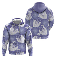 Purple Aloha Hawaii Zip Hoodie Monstera Hibiscus Plumeria Seamless Vibes - Polynesian Pride