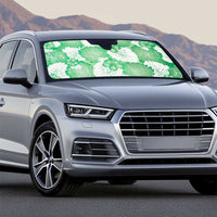 Green Aloha Hawaii Auto Sun Shade Monstera Hibiscus Plumeria Seamless Vibes - Polynesian Pride