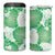 Green Aloha Hawaii 4 in 1 Can Cooler Tumbler Monstera Hibiscus Plumeria Seamless Vibes - Polynesian Pride