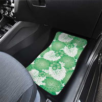 Green Aloha Hawaii Car Mats Monstera Hibiscus Plumeria Seamless Vibes - Polynesian Pride