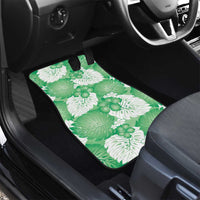 Green Aloha Hawaii Car Mats Monstera Hibiscus Plumeria Seamless Vibes - Polynesian Pride