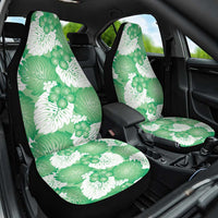 Green Aloha Hawaii Car Seat Cover Monstera Hibiscus Plumeria Seamless Vibes - Polynesian Pride