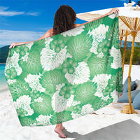 Green Aloha Hawaii Sarong Monstera Hibiscus Plumeria Seamless Vibes - Polynesian Pride