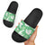 Green Aloha Hawaii Slide Sandals Monstera Hibiscus Plumeria Seamless Vibes - Polynesian Pride