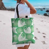 Green Aloha Hawaii Tote Bag Monstera Hibiscus Plumeria Seamless Vibes - Polynesian Pride