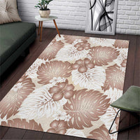 Mocha Mousse Aloha Hawaii Area Rug Monstera Hibiscus Plumeria Seamless Vibes - Polynesian Pride