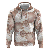 Mocha Mousse Aloha Hawaii Hoodie Monstera Hibiscus Plumeria Seamless Vibes - Polynesian Pride