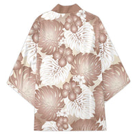 Mocha Mousse Aloha Hawaii Kimono Monstera Hibiscus Plumeria Seamless Vibes - Polynesian Pride