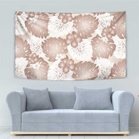 Mocha Mousse Aloha Hawaii Tapestry Monstera Hibiscus Plumeria Seamless Vibes - Polynesian Pride