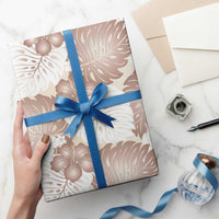 Mocha Mousse Aloha Hawaii Wrapping Paper Monstera Hibiscus Plumeria Seamless Vibes - Polynesian Pride