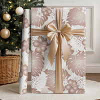 Mocha Mousse Aloha Hawaii Wrapping Paper Monstera Hibiscus Plumeria Seamless Vibes - Polynesian Pride