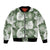 Sage Green Aloha Hawaii Bomber Jacket Monstera Hibiscus Plumeria Seamless Vibes - Polynesian Pride