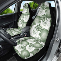 Sage Green Aloha Hawaii Car Seat Cover Monstera Hibiscus Plumeria Seamless Vibes - Polynesian Pride