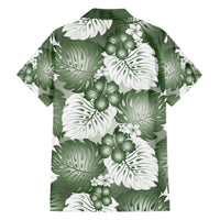 Sage Green Aloha Hawaii Family Matching Long Sleeve Bodycon Dress and Hawaiian Shirt Monstera Hibiscus Plumeria Seamless Vibes - Polynesian Pride