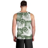 Sage Green Aloha Hawaii Men Tank Top Monstera Hibiscus Plumeria Seamless Vibes - Polynesian Pride