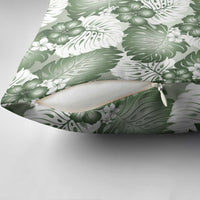 Sage Green Aloha Hawaii Pillow Cover Monstera Hibiscus Plumeria Seamless Vibes - Polynesian Pride