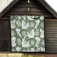 Sage Green Aloha Hawaii Quilt Monstera Hibiscus Plumeria Seamless Vibes - Polynesian Pride