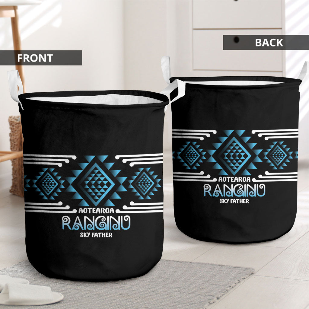 Aotearoa Atua Ranginui Laundry Basket Maori Sky Father Taniko Motifs LT14 - Polynesian Pride
