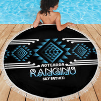 Aotearoa Atua Ranginui Beach Blanket Maori Sky Father Taniko Motifs LT14 - Polynesian Pride