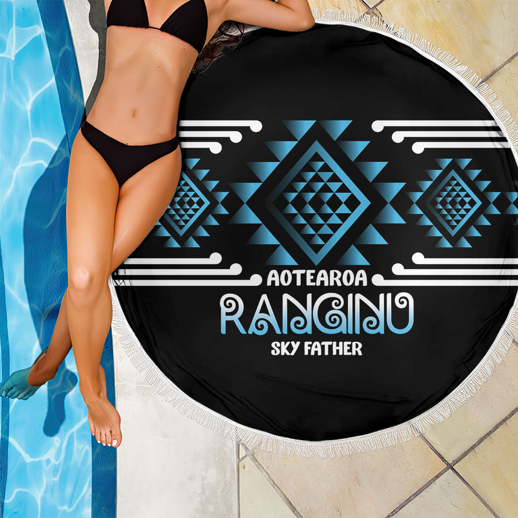 Aotearoa Atua Ranginui Beach Blanket Maori Sky Father Taniko Motifs LT14 - Polynesian Pride