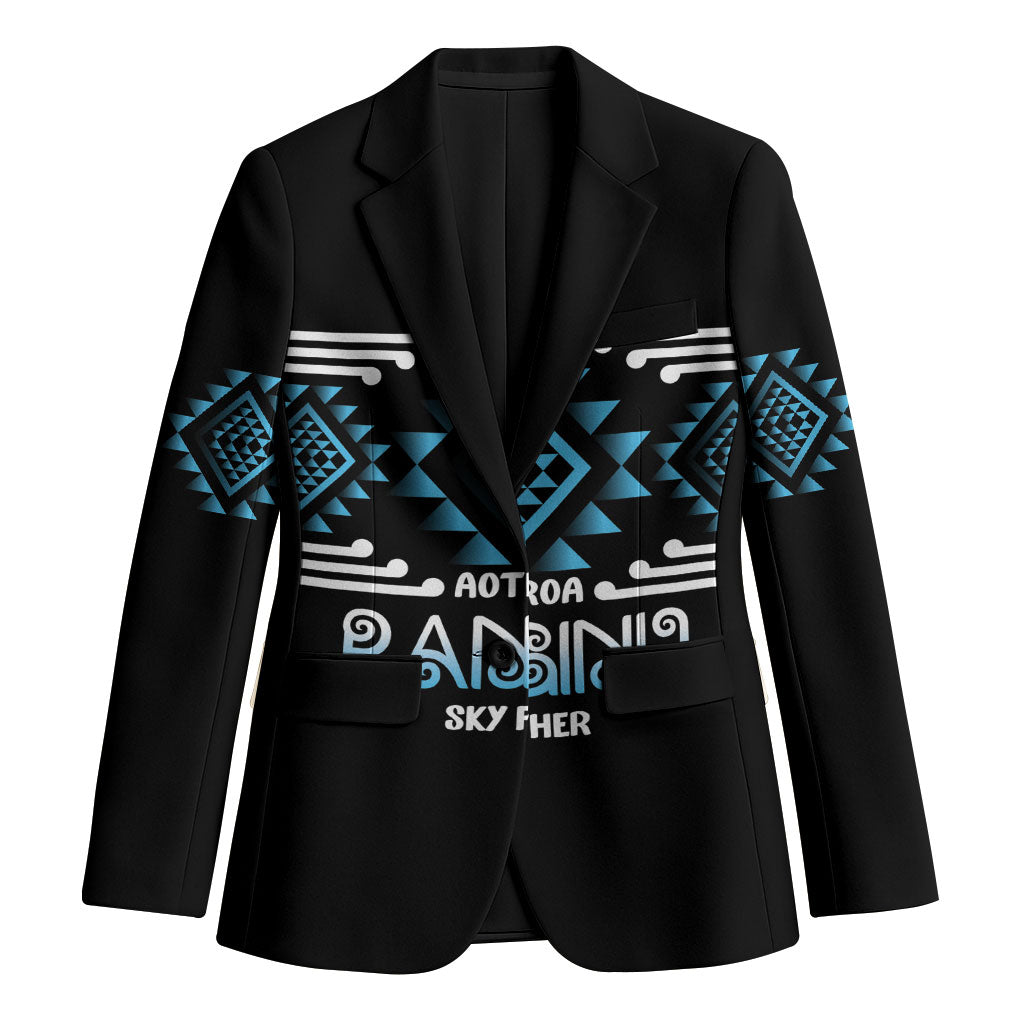 Aotearoa Atua Ranginui Personalised Blazer Maori Sky Father Taniko Motifs LT14 Unisex Blue - Polynesian Pride