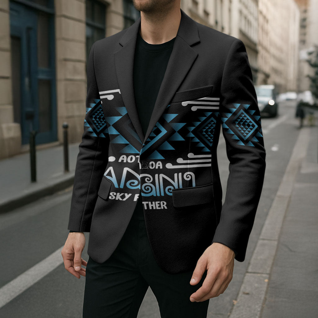 Aotearoa Atua Ranginui Personalised Blazer Maori Sky Father Taniko Motifs LT14 - Polynesian Pride