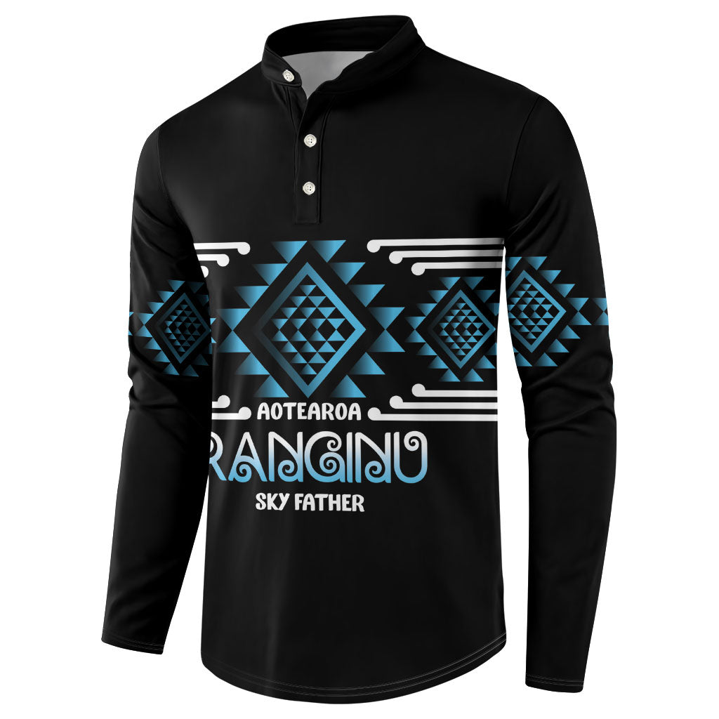Aotearoa Atua Ranginui Personalised Button Sweatshirt Maori Sky Father Taniko Motifs LT14 - Polynesian Pride
