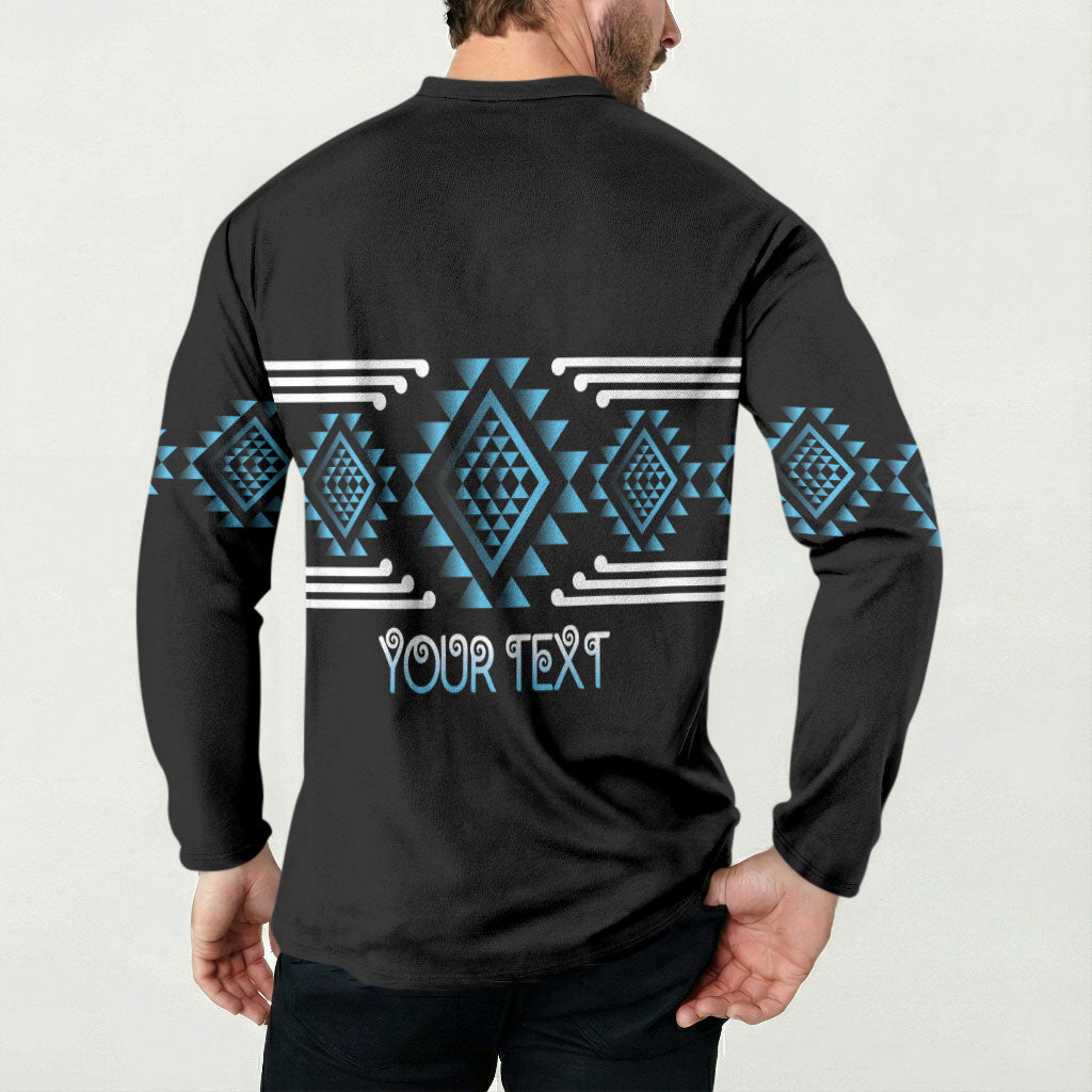 Aotearoa Atua Ranginui Personalised Button Sweatshirt Maori Sky Father Taniko Motifs LT14 - Polynesian Pride
