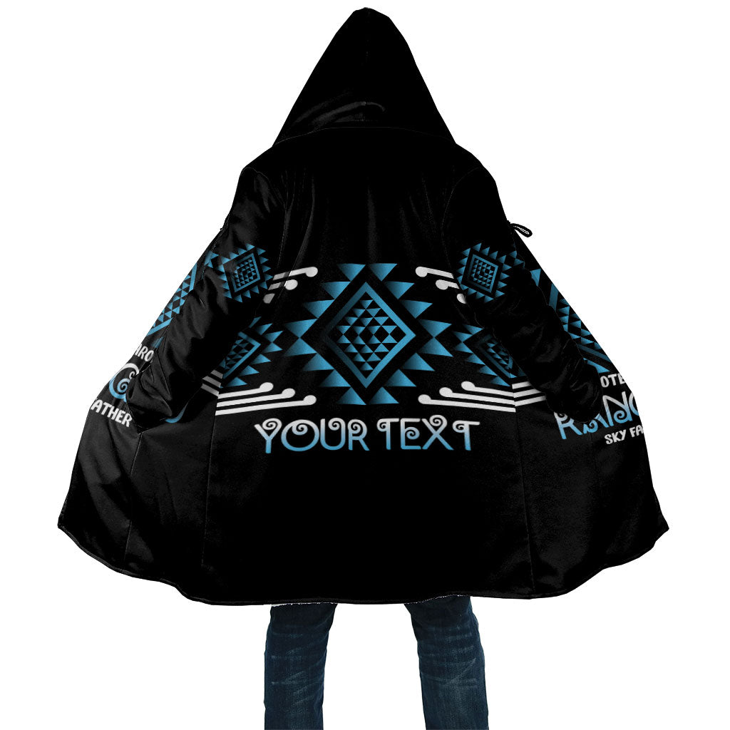 Aotearoa Atua Ranginui Personalised Cloak Maori Sky Father Taniko Motifs LT14 Unisex Blue - Polynesian Pride