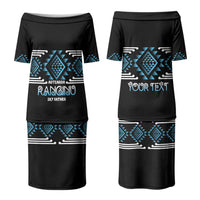 Aotearoa Atua Ranginui Personalised Couples Matching Puletasi and Long Sleeve Button Shirt Maori Sky Father Taniko Motifs LT14 - Polynesian Pride