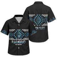 Aotearoa Atua Ranginui Personalised Family Matching Off Shoulder Short Dress and Hawaiian Shirt Maori Sky Father Taniko Motifs LT14 Son's Shirt Blue - Polynesian Pride