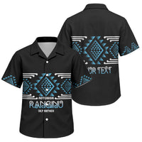 Aotearoa Atua Ranginui Personalised Family Matching Tank Maxi Dress and Hawaiian Shirt Maori Sky Father Taniko Motifs LT14 Son's Shirt Blue - Polynesian Pride