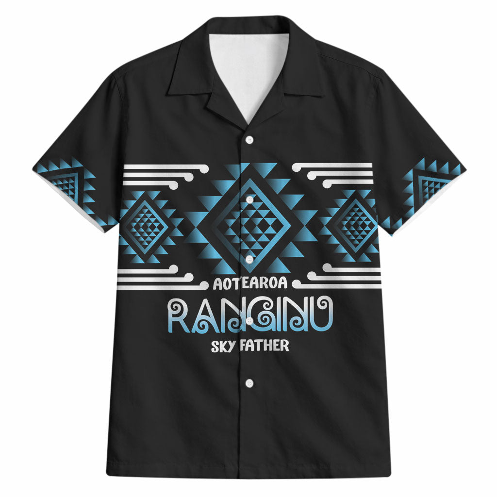Aotearoa Atua Ranginui Personalised Hawaiian Shirt Maori Sky Father Taniko Motifs LT14 Blue - Polynesian Pride
