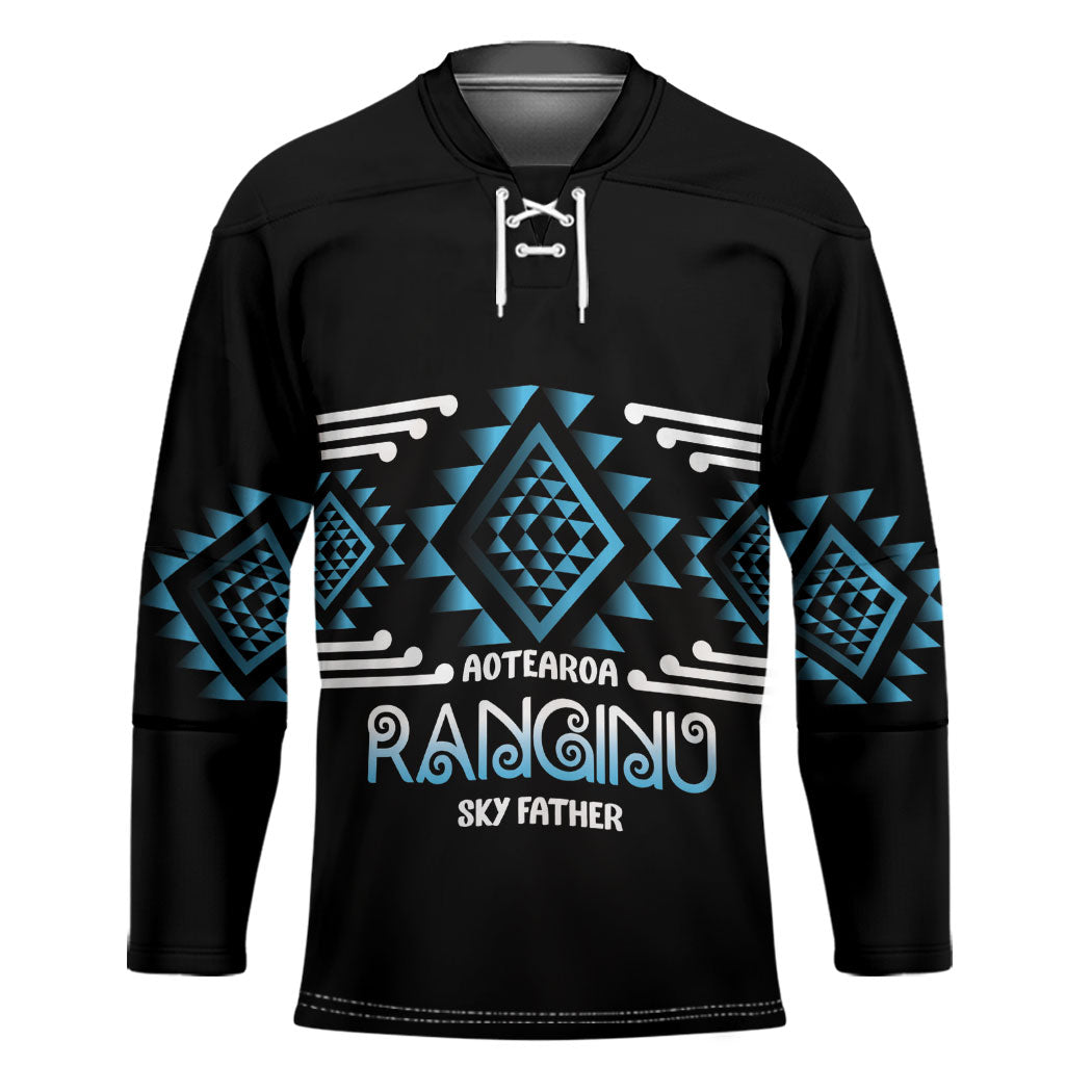 Aotearoa Atua Ranginui Personalised Hockey Jersey Maori Sky Father Taniko Motifs LT14 Unisex Blue - Polynesian Pride