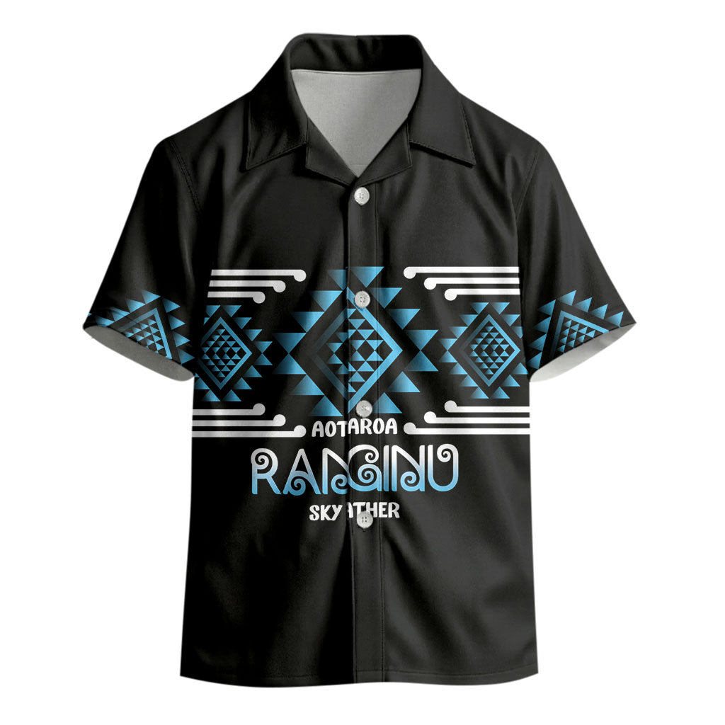 Aotearoa Atua Ranginui Personalised Kid Hawaiian Shirt Maori Sky Father Taniko Motifs LT14 - Polynesian Pride