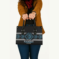 Aotearoa Atua Ranginui Leather Bag Maori Sky Father Taniko Motifs LT14 - Polynesian Pride