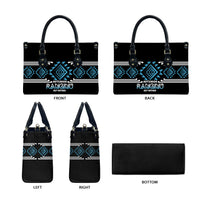 Aotearoa Atua Ranginui Leather Bag Maori Sky Father Taniko Motifs LT14 - Polynesian Pride