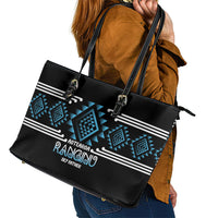 Aotearoa Atua Ranginui Leather Tote Bag Maori Sky Father Taniko Motifs LT14 - Polynesian Pride