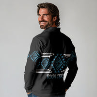 Aotearoa Atua Ranginui Personalised Long Sleeve Polo Shirt Maori Sky Father Taniko Motifs LT14 - Polynesian Pride