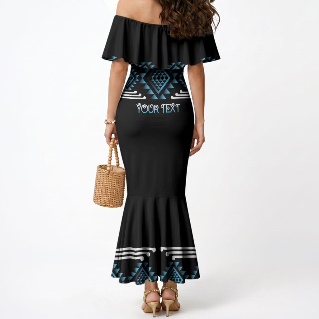 Aotearoa Atua Ranginui Personalised Mermaid Dress Maori Sky Father Taniko Motifs LT14 - Polynesian Pride